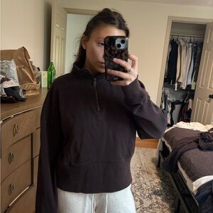 Universal Thread Women's Brown Half-Zip Sweatshirt
